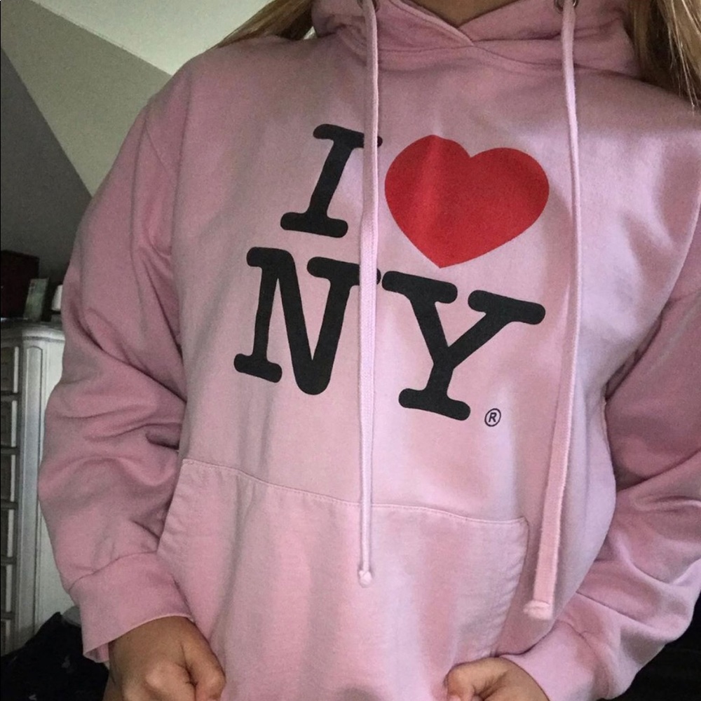 pink new york hoodie